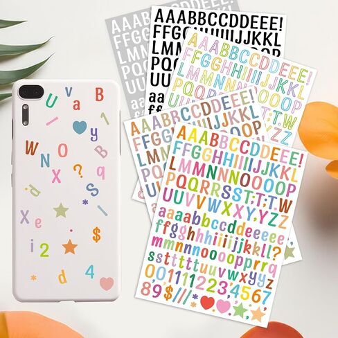 4680 Letter Stickers 30 Sheets Alphabet Stickers 0.5in Vinyl Self-Adhesive Number Alphabet Stickers, Mailbox Numbers Labels DIY Crafts Art Making, Decals for Sign,Notebook (A4,Multiple Colors) in Saudi Arabia