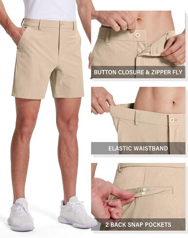 SERAMY Mens Golf Shorts 7 Inch Inseam Flat Front Hybrid Stretch Dress Casual Work Shorts with 5 Pockets Lightweight Quick Dry in Saudi Arabia