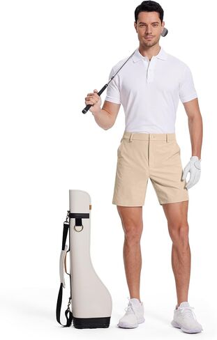 SERAMY Mens Golf Shorts 7 Inch Inseam Flat Front Hybrid Stretch Dress Casual Work Shorts with 5 Pockets Lightweight Quick Dry in Saudi Arabia
