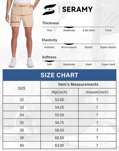 SERAMY Mens Golf Shorts 7 Inch Inseam Flat Front Hybrid Stretch Dress Casual Work Shorts with 5 Pockets Lightweight Quick Dry in Saudi Arabia