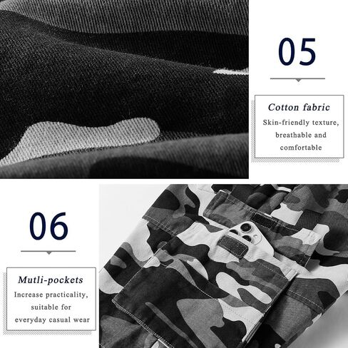 APTRO Men's Elastic Waistband Cotton Cargo Shorts Relaxed Fit Summer Casual Shorts A901 Gray Camo 2X in Saudi Arabia