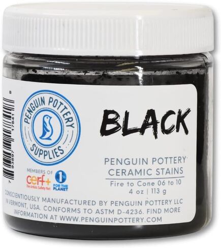Penguin Pottery - Black Stain - 6 OZ - Colorant for Clay, glazes, Clay Slip in Saudi Arabia