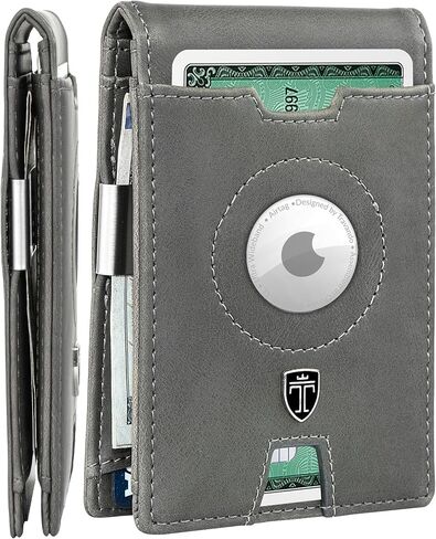 TRAVANDO AirTag* Wallet Mens Wallet with Money Clip Air Tag Wallet Card Holder RFID Blocking Bifold Gifts for Men in Saudi Arabia