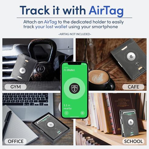 TRAVANDO AirTag* Wallet Mens Wallet with Money Clip Air Tag Wallet Card Holder RFID Blocking Bifold Gifts for Men in Saudi Arabia