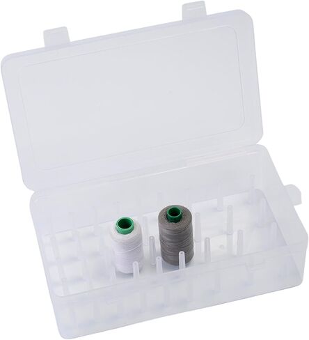 42 Slots Empty Sewing Satchel Organizer Trays - Super Durable Plastic Storage Box Case, Art Embroidery With Holder Bin | Container for Thread Spools & Others Easily Fit Your Crafting Machine Workspace in Saudi Arabia