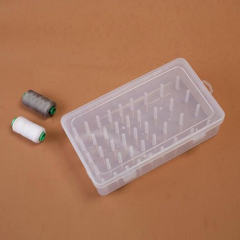 42 Slots Empty Sewing Satchel Organizer Trays - Super Durable Plastic Storage Box Case, Art Embroidery With Holder Bin | Container for Thread Spools & Others Easily Fit Your Crafting Machine Workspace in Saudi Arabia