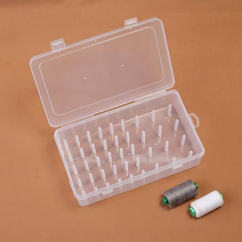 42 Slots Empty Sewing Satchel Organizer Trays - Super Durable Plastic Storage Box Case, Art Embroidery With Holder Bin | Container for Thread Spools & Others Easily Fit Your Crafting Machine Workspace in Saudi Arabia