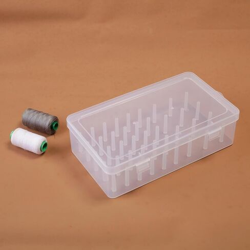 42 Slots Empty Sewing Satchel Organizer Trays - Super Durable Plastic Storage Box Case, Art Embroidery With Holder Bin | Container for Thread Spools & Others Easily Fit Your Crafting Machine Workspace in Saudi Arabia