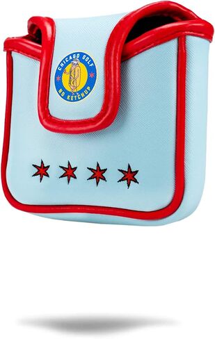غطاء Pins & Aces Chicago Dog Putter - جلد فاخر مصنوع يدويًا، غطاء رأس عالي الجودة - غطاء نادي جولف على طراز شيكاغو، جودة جولة - تصميم وتخصيص حقيبة الجولف الخاصة بك in Saudi Arabia