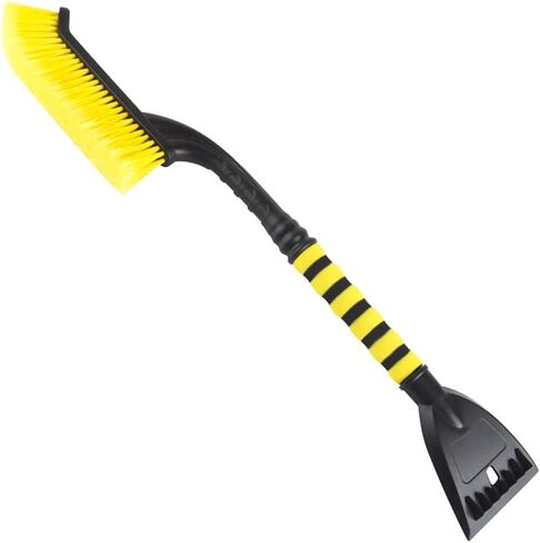 فرشاة ثلج Fekey&JF مقاس 25 بوصة مع مكشطة ثلج للسيارة، منظف ثلج مكشطة قابل للفصل للزجاج الأمامي للسيارة مع قبضة إسفنجية، لا توجد خدوش للسيارة، أداة إزالة الثلج والجليد للسيارات وسيارات الدفع الرباعي والشاحنات in Kuwait