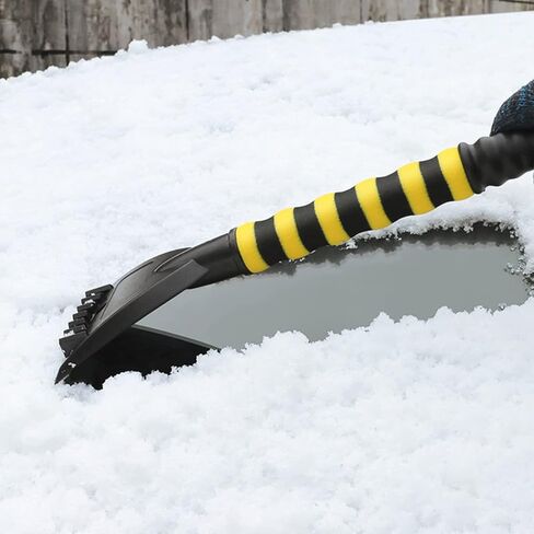 فرشاة ثلج Fekey&JF مقاس 25 بوصة مع مكشطة ثلج للسيارة، منظف ثلج مكشطة قابل للفصل للزجاج الأمامي للسيارة مع قبضة إسفنجية، لا توجد خدوش للسيارة، أداة إزالة الثلج والجليد للسيارات وسيارات الدفع الرباعي والشاحنات in Kuwait