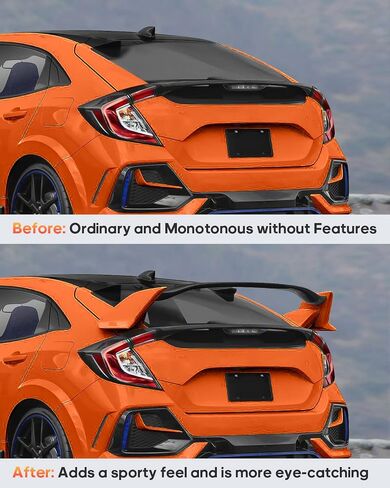 FINDAUTO ABS Car Spoiler Wing Body Kits Type-R Style Fits for 2016-2021 for Honda Civic Hatchback Trunk Lip Spoiler in Saudi Arabia