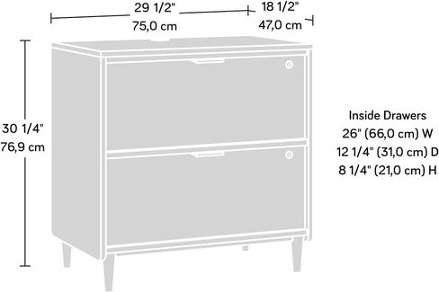 Sauder Clifford Place 2-Drawer Lateral File Cabinet, L: 29.53" x W: 18.5" x H: 30.28", Natural Maple Finish in Saudi Arabia