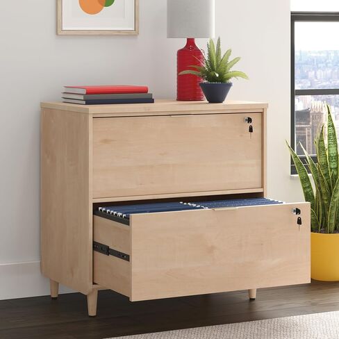 Sauder Clifford Place 2-Drawer Lateral File Cabinet, L: 29.53" x W: 18.5" x H: 30.28", Natural Maple Finish in Saudi Arabia