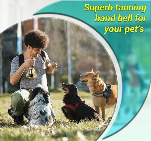 جرس يدوي من ARSUK للبالغين، مقبض خشبي، أجراس رنين كبيرة للشخص المريض، كبار السن، المعلمين، المرضى، الزفاف، سانتا، عيد الميلاد، الخدمات 23.8 × 10.7 × 10.5، 240 جم (4 بوصات نحاسية) in Kuwait