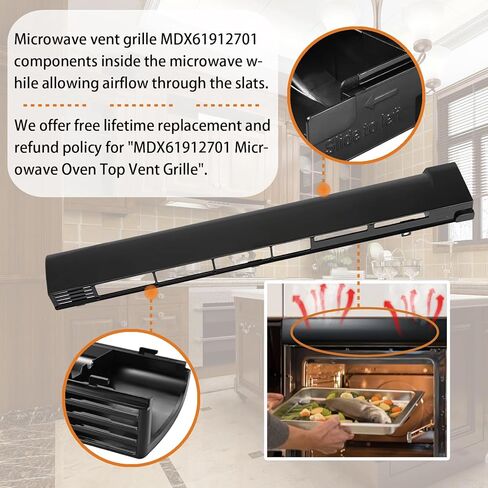 Microwave Vent Kit for LMV2031ST LMHM2237BD LMV2031BD LMVM2033ST LMH2235ST LMHM2237ST, Replacement LG MDX61912701 Microwave Oven Top Vent Grille in Saudi Arabia