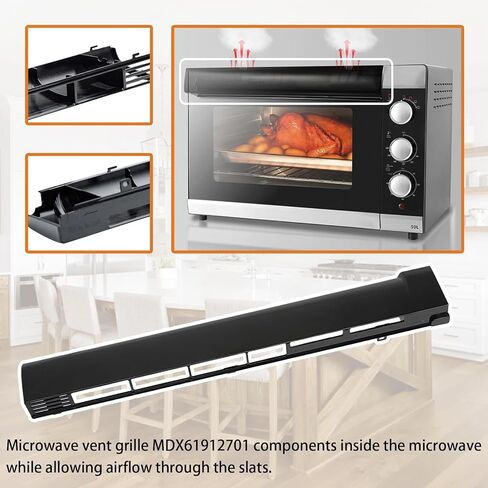 Microwave Vent Kit for LMV2031ST LMHM2237BD LMV2031BD LMVM2033ST LMH2235ST LMHM2237ST, Replacement LG MDX61912701 Microwave Oven Top Vent Grille in Saudi Arabia