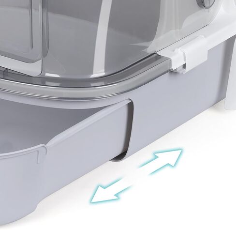 Cat Litter Box Enclosure, Sifting Cat Litter Tray with Shield and Scoop, Hooded Kitty Litter Pan with Lid for Pine Pellets Transparent Cover in Kuwait