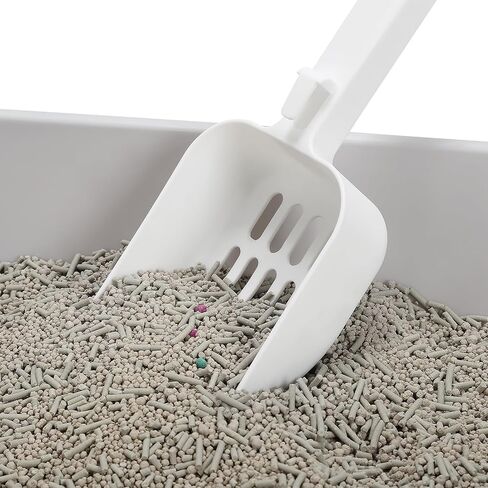 Cat Litter Box Enclosure, Sifting Cat Litter Tray with Shield and Scoop, Hooded Kitty Litter Pan with Lid for Pine Pellets Transparent Cover in Kuwait