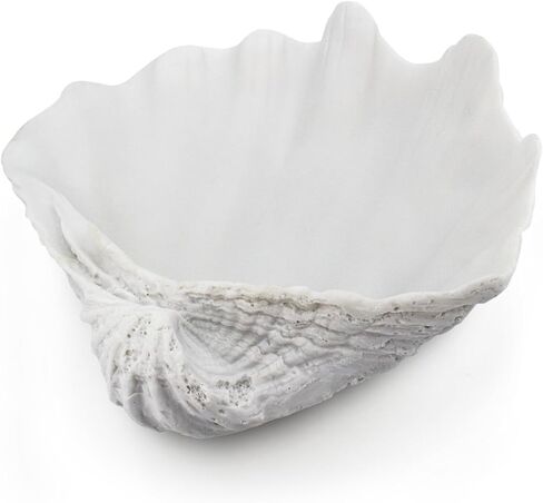 Resin Seashell Decorative Bowl for Home Decor, Large Clam Shell Bowl for Coffee Table Centerpiece Kitchen Counter, Sea Shell Key Bowl for Entryway Table (Beige) in Saudi Arabia