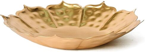 Satvik 13 Inch Metal Lotus Shape Urli With 12 Pc Multicolor Reflecting Diya Festive Diwali Decorations Housewarming Items Handcrafted Bowl for Floating Flowers Tea Light for Home, Spa, Office & Table in Saudi Arabia