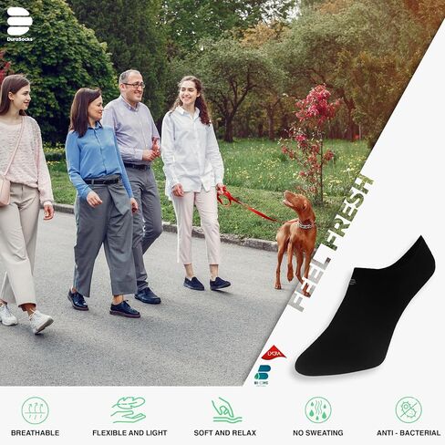 4 أزواج من جوارب DuraSocks بدون عرض من قطن الخيزران للنساء والرجال بدون خياطة وخالية من الروائح in Saudi Arabia