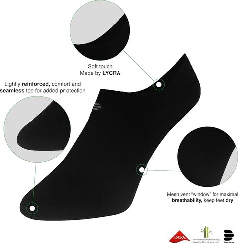 4 أزواج من جوارب DuraSocks بدون عرض من قطن الخيزران للنساء والرجال بدون خياطة وخالية من الروائح in Saudi Arabia