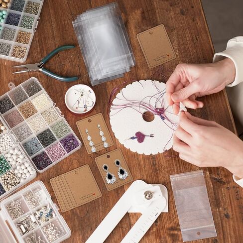 1200 Pcs Earring Card Set, Including 300 Pcs Earring Display Cards, 600 Pcs Earring Backs, 300 Pcs Self Sealing Jewelry Packaging Bags for Earrings Necklace Jewelry, 2.56 x 1.97 Inches in Saudi Arabia