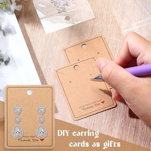 1200 Pcs Earring Card Set, Including 300 Pcs Earring Display Cards, 600 Pcs Earring Backs, 300 Pcs Self Sealing Jewelry Packaging Bags for Earrings Necklace Jewelry, 2.56 x 1.97 Inches in Saudi Arabia