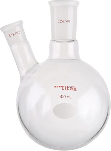 ADAMAS-BETA 250ml Lab Flasks Double Neck Round Bottom Beakers Science Glassware Chemistry Flask,24/40 Center Joint,14/20 Side Joint in Kuwait