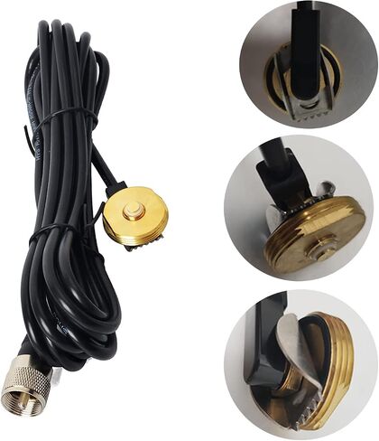 HYS 462 ميجا هرتز - 467 ميجا هرتز هوائي UHF منخفض النطاق NMO GMRS، هوائي منخفض المستوى كابل محوري سقف جبل هوائي مع NMO إلى UHF PL259، W13'/حوالي 4m RG-58U لراديو الهواة 460-470 ميجا هرتز in Saudi Arabia