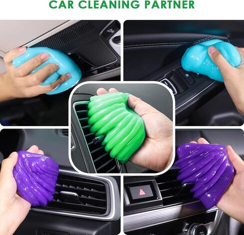 جل تنظيف بيدي للسيارة: 5 عبوات من جل التنظيف الداخلي للوحة المفاتيح المعجون، جل تنظيف الغبار الوحل عالي الكفاءة وقابل لإعادة الاستخدام، طين إزالة الكمبيوتر المحمول العالمي in Kuwait