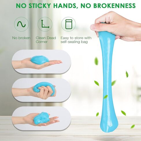 جل تنظيف بيدي للسيارة: 5 عبوات من جل التنظيف الداخلي للوحة المفاتيح المعجون، جل تنظيف الغبار الوحل عالي الكفاءة وقابل لإعادة الاستخدام، طين إزالة الكمبيوتر المحمول العالمي in Kuwait