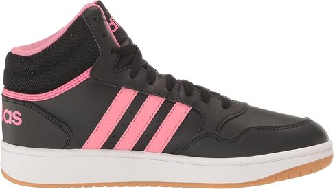 adidas Originals Hoops 3.0 Mid Sneaker, Black/Pink Fusion/White, 6.5 US Unisex Big Kid in Saudi Arabia