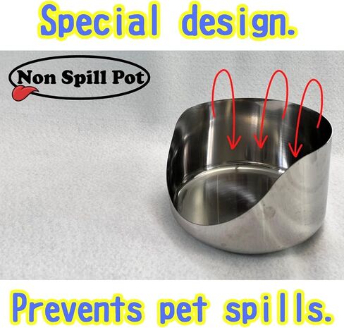 Non Spill Pot Pet Bowl Spill Prevention Lightweight Stainless Steel No Skid Made in Japan Craftsmanship in Saudi Arabia