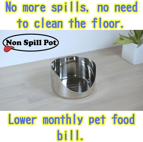 Non Spill Pot Pet Bowl Spill Prevention Lightweight Stainless Steel No Skid Made in Japan Craftsmanship in Saudi Arabia