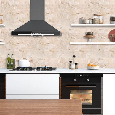 بلاط Yipscazo Backsplash للتقشير واللصق، عصا على البلاط لبلاط المطبخ، زينة الحمام، ديكور الموقد، طاولة الغسيل (12 بوصة × 12 بوصة، 10 ورقات، حجر بألوان متوهجة) in Kuwait