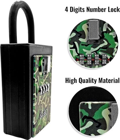 سلسلة صناديق القفل الميكانيكية NU-SET: تخزين البطاقات، تخزين المفاتيح، تخزين المفاتيح للسكن، العقارات المؤجرة، المكتب التجاري، أمن الفناء، مجتمع ركوب الأمواج، لمسة نهائية مطلية بمسحوق أسود، عبوة واحدة in Kuwait