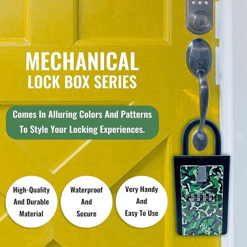 سلسلة صناديق القفل الميكانيكية NU-SET: تخزين البطاقات، تخزين المفاتيح، تخزين المفاتيح للسكن، العقارات المؤجرة، المكتب التجاري، أمن الفناء، مجتمع ركوب الأمواج، لمسة نهائية مطلية بمسحوق أسود، عبوة واحدة in Kuwait