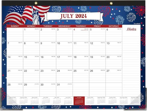 2024-2025 Desk Calendar - Large Desk Calendar 2024-2025, 22" x 17", Jul. 2024 - Dec. 2025, 18 Months Planning, Large Ruled Blocks, Tear Off Design, 2 Corner Protectors & 2 Hanging Hooks in Saudi Arabia