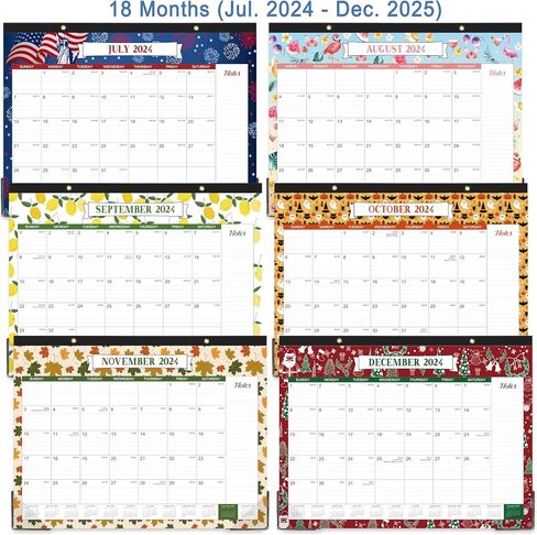 2024-2025 Desk Calendar - Large Desk Calendar 2024-2025, 22" x 17", Jul. 2024 - Dec. 2025, 18 Months Planning, Large Ruled Blocks, Tear Off Design, 2 Corner Protectors & 2 Hanging Hooks in Saudi Arabia