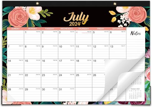 تقويم 2024-2025 - 18 شهرًا تقويم مكتبي كبير 2024-2025، 17 بوصة × 12 بوصة، JUL. 2024-ديسمبر. 2025، 2024-2025 تقويم مكتبي مع كتل مسطرة، خط القطع، واقيات الزوايا، فتحات التعليق، ورق سميك in Kuwait