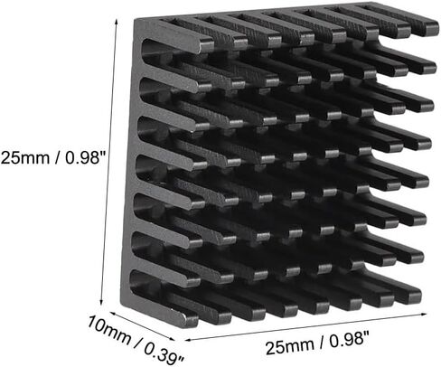 Easycargo 10pcs 25mm Heatsink Kit 25x25x10mm + 3M 8810 Thermal Conductive Adhesive Tape, Cooler Aluminum Heat Sinks for Cooling Raspberry Pi 4 GPU IC Chips LED (25mmx25mmx10mm) in Saudi Arabia