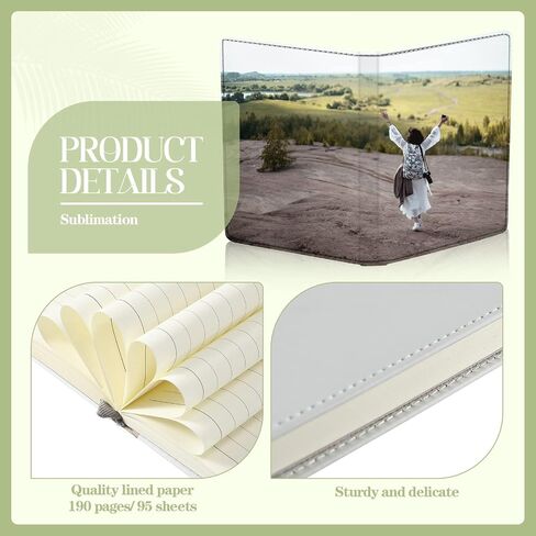 Zonon 4 Pcs Sublimation Journal Blank Notebooks A6 A5 A4 190 Pages Thick Faux Leather Notebooks Sublimation Notebooks Leather Sublimation Journal for School Office Supplies (8.3 x 6 Inch, A5) in Saudi Arabia