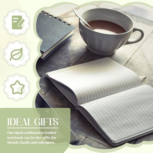 Zonon 4 Pcs Sublimation Journal Blank Notebooks A6 A5 A4 190 Pages Thick Faux Leather Notebooks Sublimation Notebooks Leather Sublimation Journal for School Office Supplies (8.3 x 6 Inch, A5) in Saudi Arabia