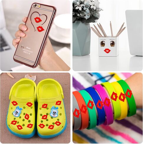 BENOSPACE 100Pcs Resin Red Lip Beads Flat Back Sexy Lip Accessories Kiss Charms Pendant Crafts for Jewelry Making DIY Scrapbooking Embellishment Phone Case Nail Art Hairpin Ornaments Decors Hair Clip in Kuwait