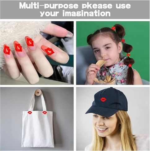 BENOSPACE 100Pcs Resin Red Lip Beads Flat Back Sexy Lip Accessories Kiss Charms Pendant Crafts for Jewelry Making DIY Scrapbooking Embellishment Phone Case Nail Art Hairpin Ornaments Decors Hair Clip in Kuwait