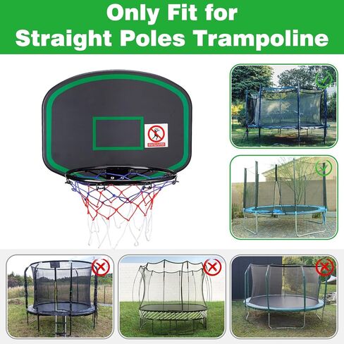 Trampoline Basketball Hoop with String Light, Attachment for Straight Pole Trampolines, Easy to Install & Sturdy Trampoline Accessories, Ideal Gift for Boys and Girls in Kuwait