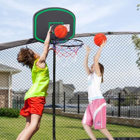Trampoline Basketball Hoop with String Light, Attachment for Straight Pole Trampolines, Easy to Install & Sturdy Trampoline Accessories, Ideal Gift for Boys and Girls in Kuwait