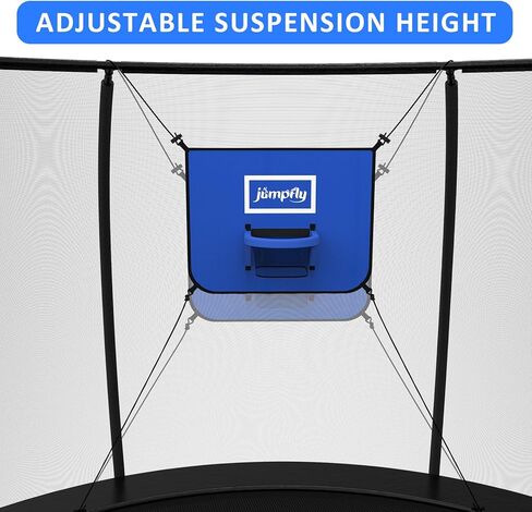 طوق كرة السلة Jumpfly Trampoline - ملحق طوق كرة السلة Trampoline مع حاوية، 2 كرة سلة صغيرة ومضخة واحدة - مواد ناعمة وحافة قابلة للفصل للغطس الآمن in Kuwait